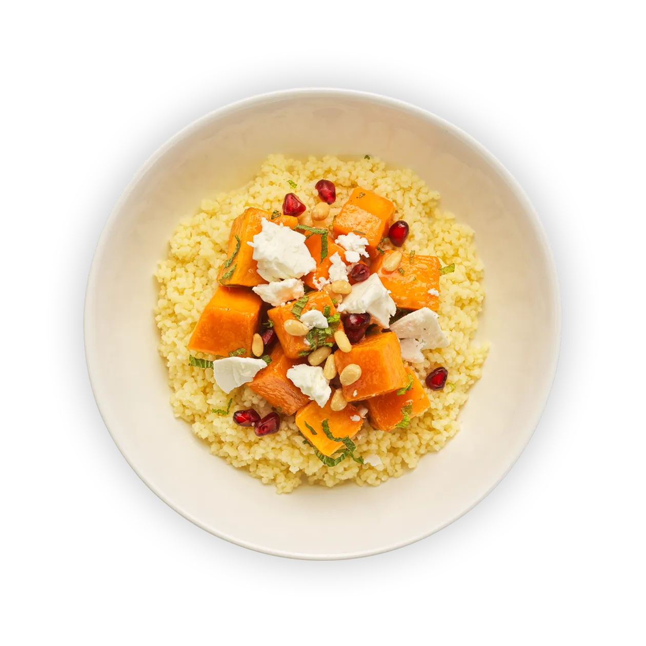 Couscous-Salat mit mariniertem Kürbis | Feta