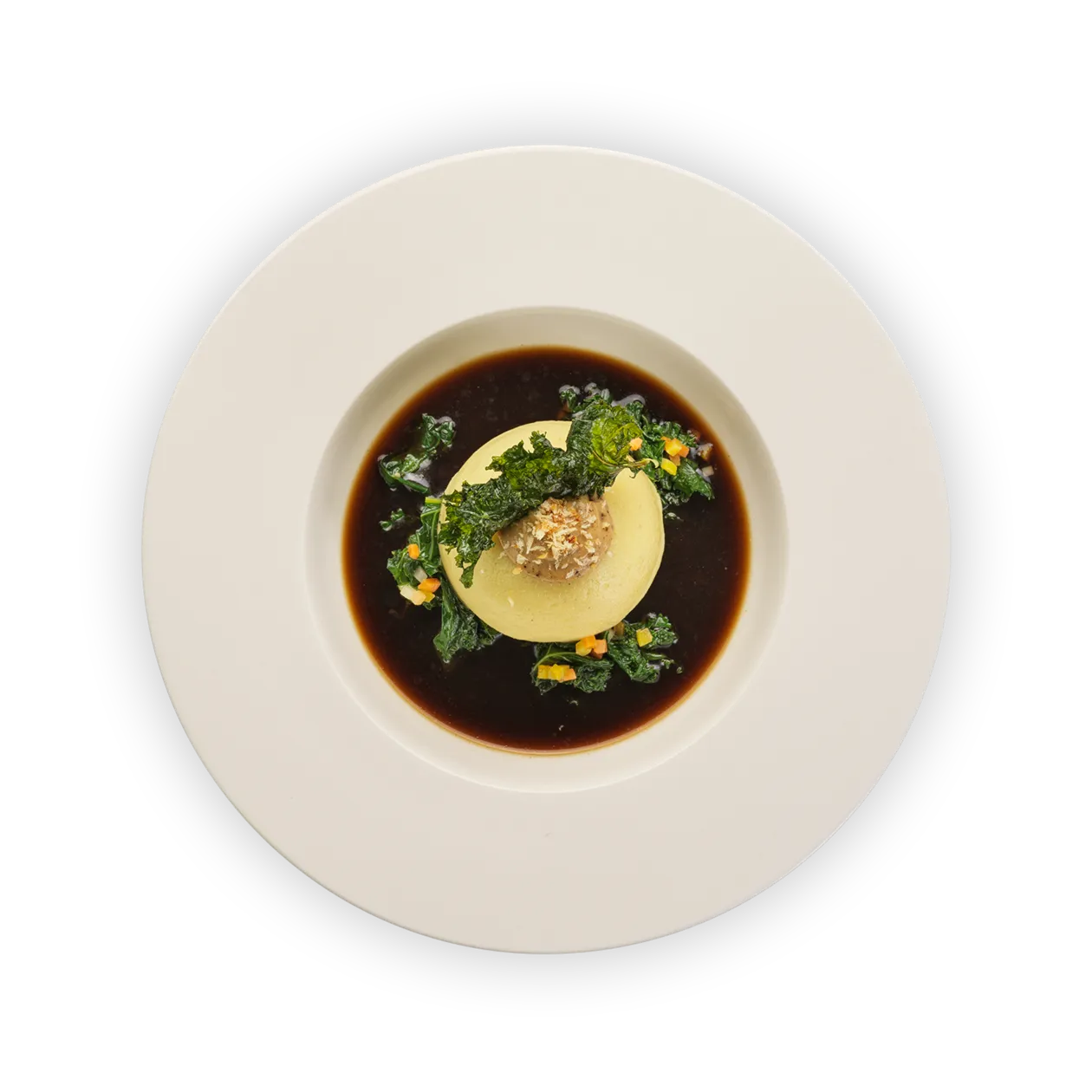 Potato dumpling | umami broth (by HILTL)